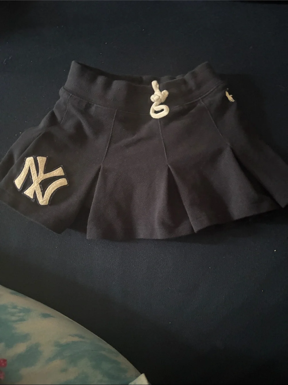 Ralph Lauren Navy Girls' Pleated Skort with NY Patch